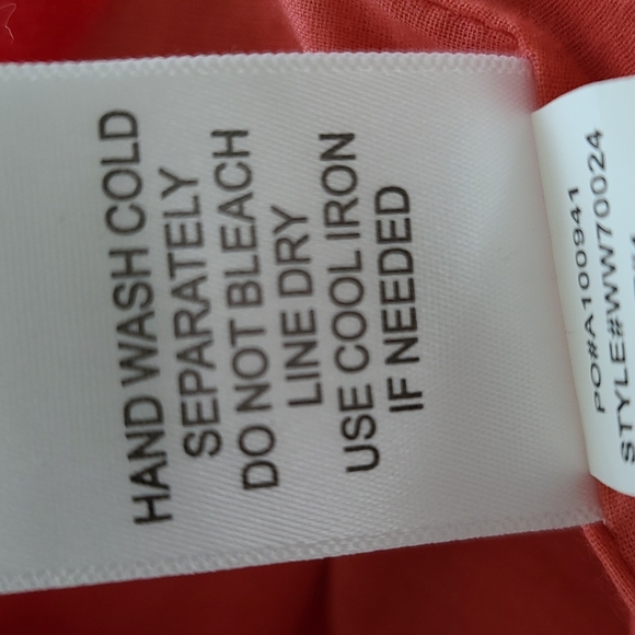 Market & Spruce Coral Linen Spring Dress Sz. S - Picture 9 of 9